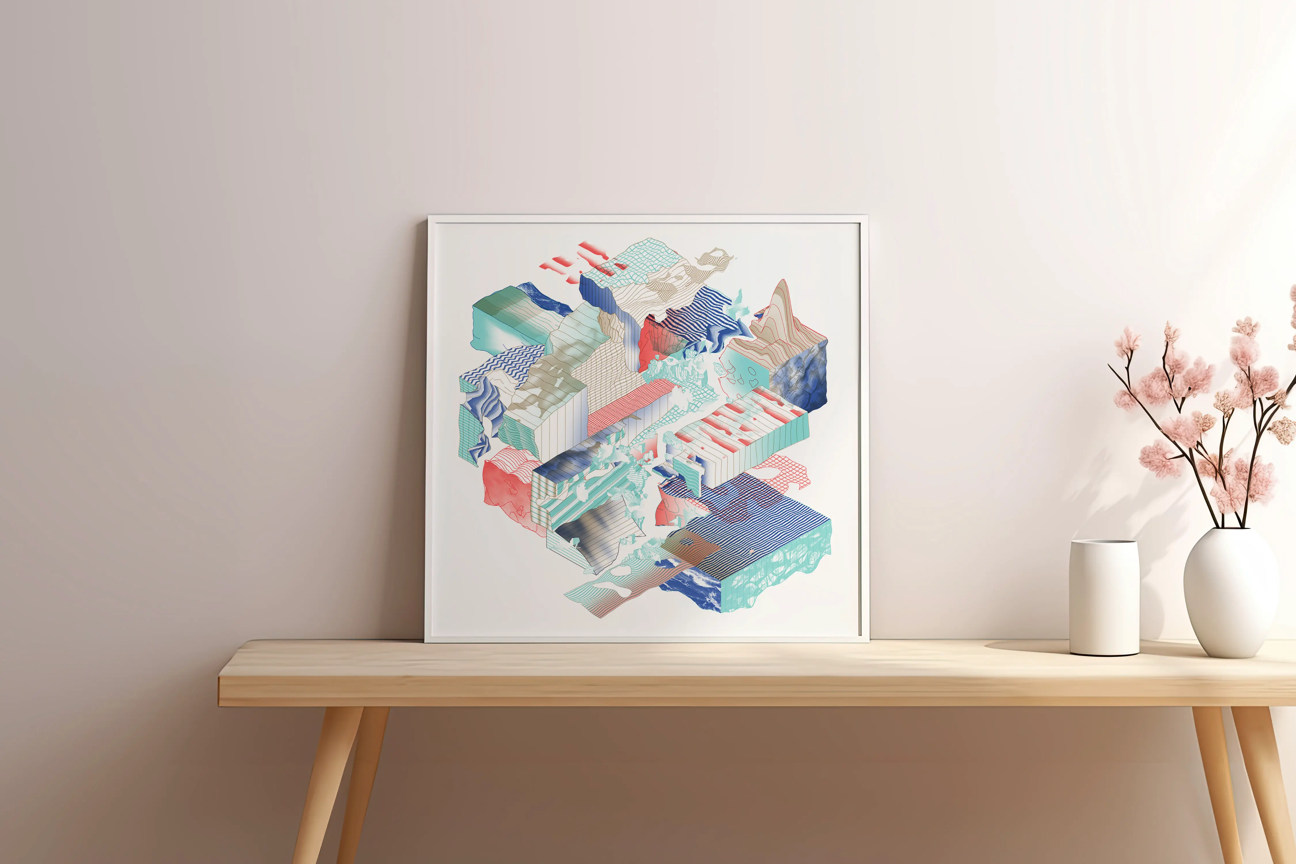 Breakthrough IH Art Print 2024 Edition, framed on a wooden table