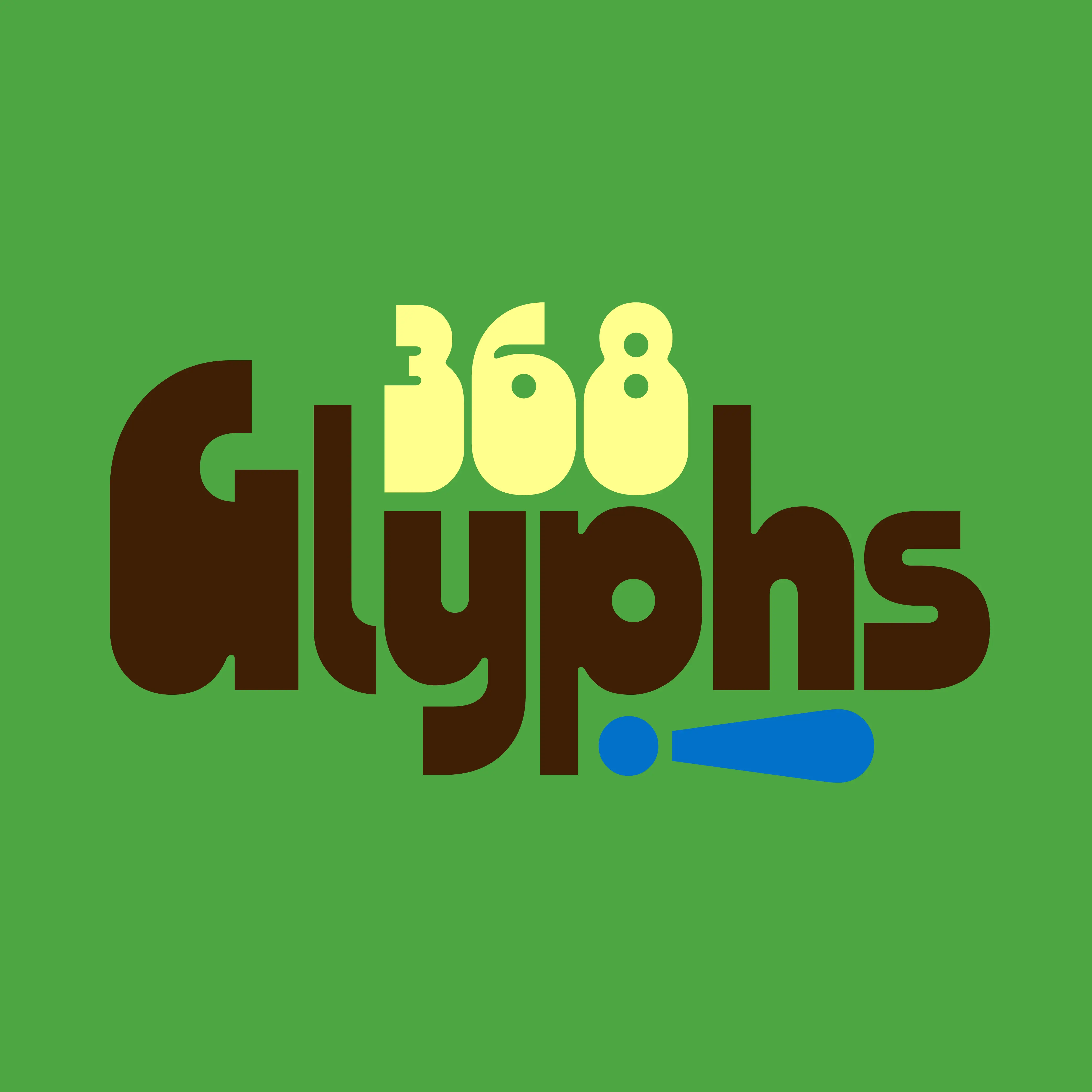 Zanco specimen graphic reading 168 Glyphs.